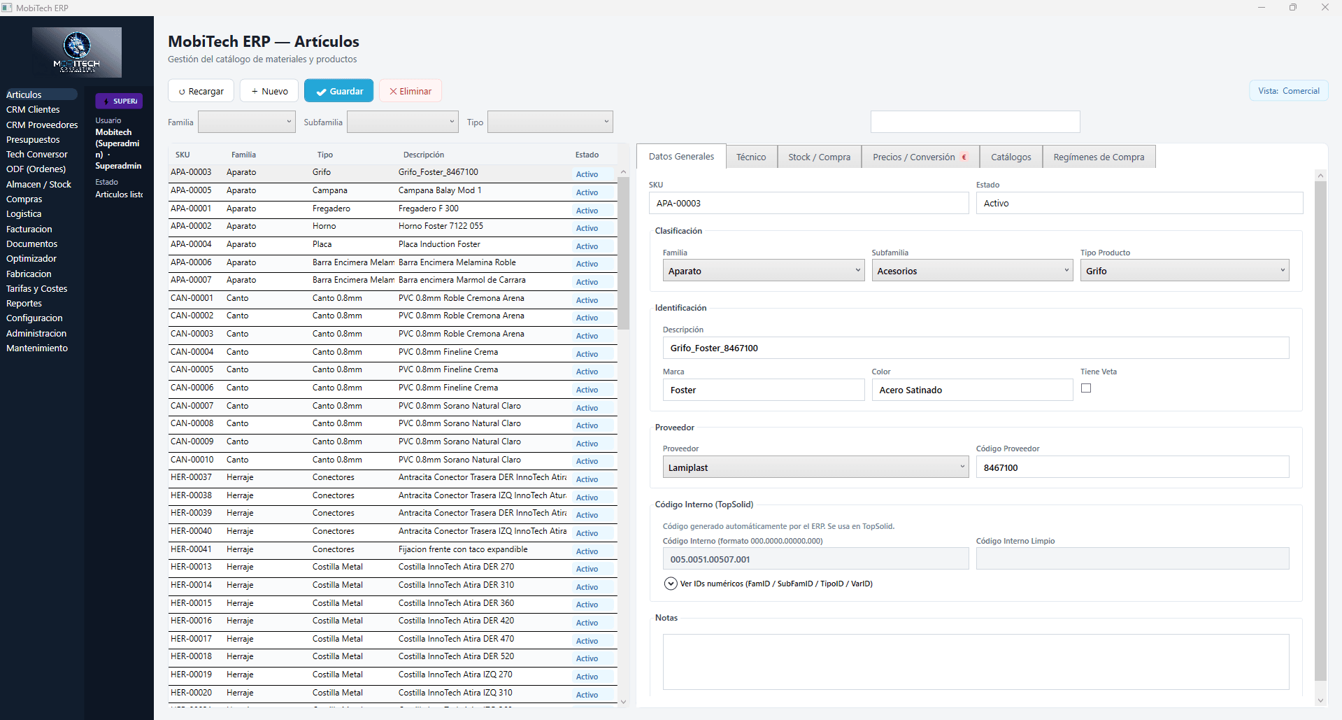 MobiTech ERP Dashboard