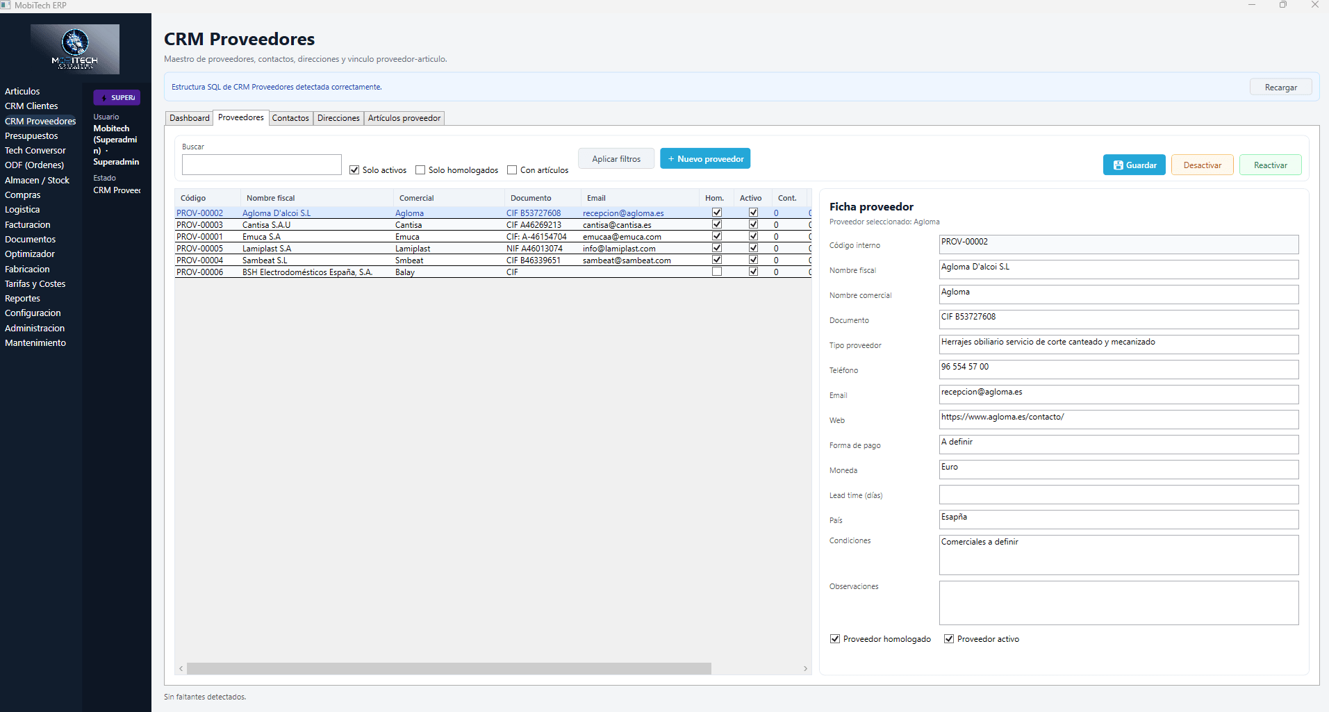 CRM Proveedores
